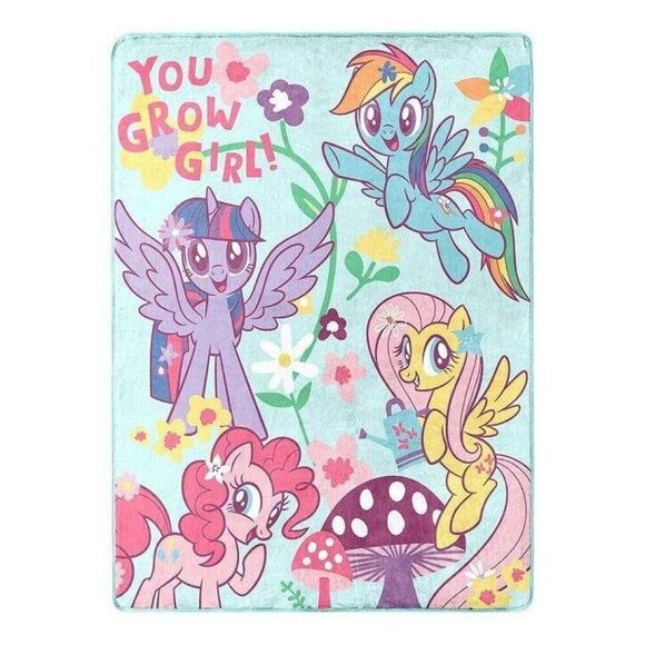 My Little Pony New Plush Fleece Throw Gift Blanket MLP Twilight Sparkle Pastel - Picture 1 of 4